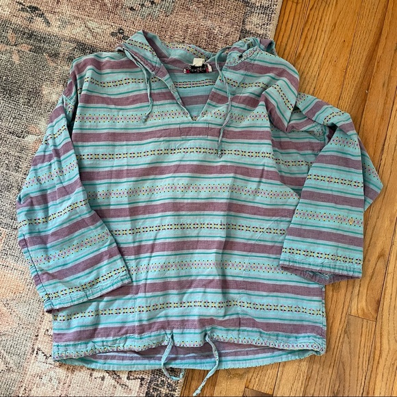 Vintage Blue and Purple Baja Hoodie - Picture 8 of 9